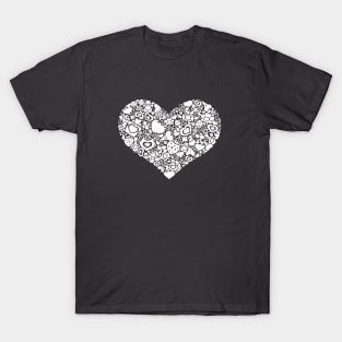 Valentites heart of objects white T-Shirt